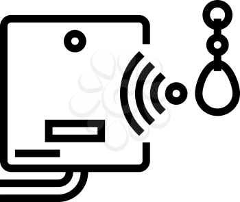 mini trinket with rfid chip line icon vector. mini trinket with rfid chip sign. isolated contour symbol black illustration