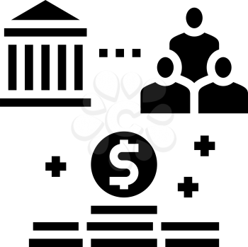 state of people benefits glyph icon vector. state of people benefits sign. isolated contour symbol black illustration