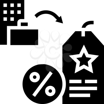 staff discount benefits glyph icon vector. staff discount benefits sign. isolated contour symbol black illustration