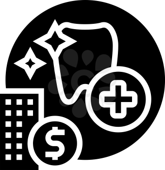 dentist benefits glyph icon vector. dentist benefits sign. isolated contour symbol black illustration