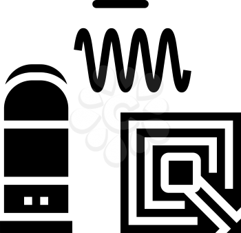 technology of rfid glyph icon vector. technology of rfid sign. isolated contour symbol black illustration