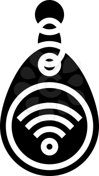 trinket rfid glyph icon vector. trinket rfid sign. isolated contour symbol black illustration