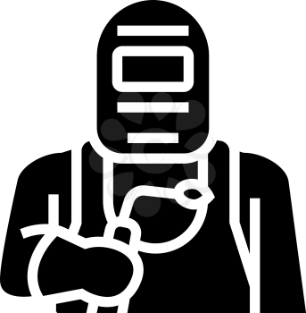 welder worker glyph icon vector. welder worker sign. isolated contour symbol black illustration
