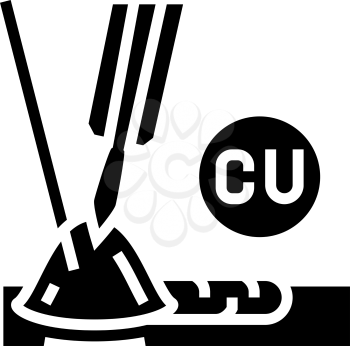 copper welding glyph icon vector. copper welding sign. isolated contour symbol black illustration
