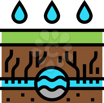 rain gutter drainage system color icon vector. rain gutter drainage system sign. isolated symbol illustration