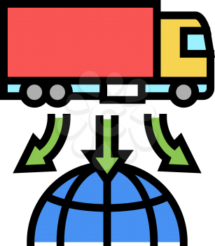 truck delivery world logistics color icon vector. truck delivery world logistics sign. isolated symbol illustration