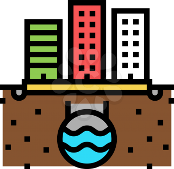 urban drainage system color icon vector. urban drainage system sign. isolated symbol illustration