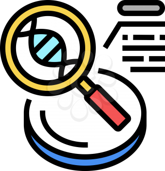 researching genetic molecule color icon vector. researching genetic molecule sign. isolated symbol illustration