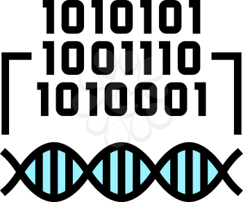 binary code genetic information color icon vector. binary code genetic information sign. isolated symbol illustration