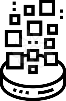 storaging digital processing line icon vector. storaging digital processing sign. isolated contour symbol black illustration