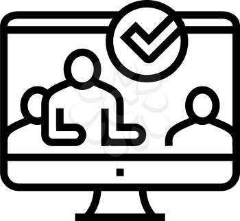 customer of crowdsoursing service line icon vector. customer of crowdsoursing service sign. isolated contour symbol black illustration