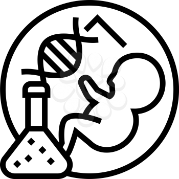 child birth genetic line icon vector. child birth genetic sign. isolated contour symbol black illustration