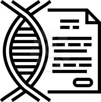 molecule genetic documentation line icon vector. molecule genetic documentation sign. isolated contour symbol black illustration