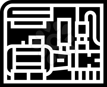 screw air compressor glyph icon vector. screw air compressor sign. isolated contour symbol black illustration