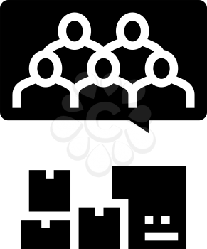 clients of logistics service glyph icon vector. clients of logistics service sign. isolated contour symbol black illustration