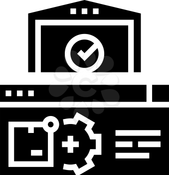 storehouse logistics process glyph icon vector. storehouse logistics process sign. isolated contour symbol black illustration