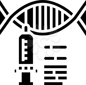 syringe molecular genetic glyph icon vector. syringe molecular genetic sign. isolated contour symbol black illustration