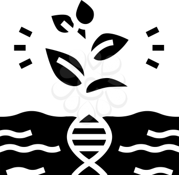 plant genetic glyph icon vector. plant genetic sign. isolated contour symbol black illustration