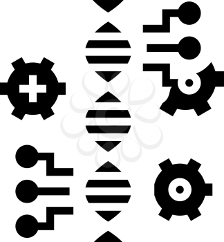 molecule genetic characteristics glyph icon vector. molecule genetic characteristics sign. isolated contour symbol black illustration