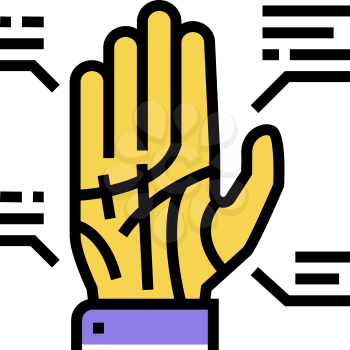 palmistry astrological color icon vector. palmistry astrological sign. isolated symbol illustration