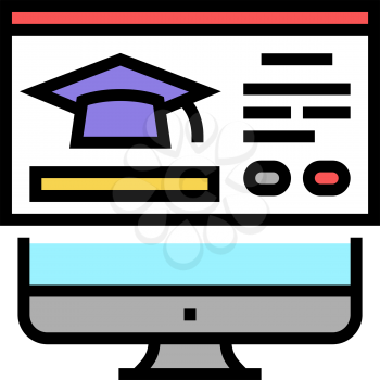 online examination color icon vector. online examination sign. isolated symbol illustration