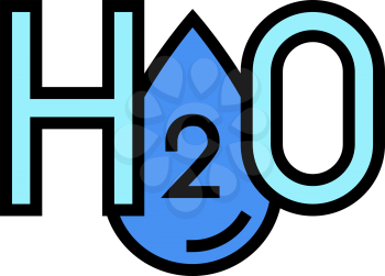 h2o water color icon vector. h2o water sign. isolated symbol illustration