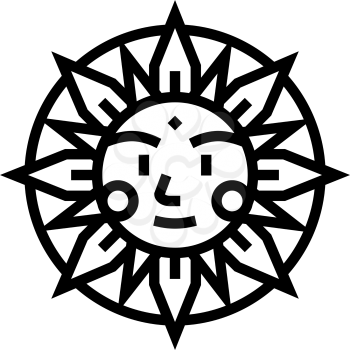 sun occult symbol line icon vector. sun occult symbol sign. isolated contour symbol black illustration