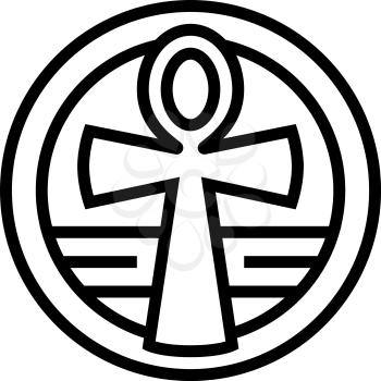 cross ankh line icon vector. cross ankh sign. isolated contour symbol black illustration