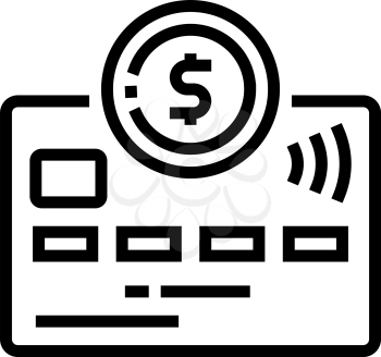 debit electronic money card line icon vector. debit electronic money card sign. isolated contour symbol black illustration