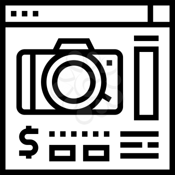 photo camera shop department line icon vector. photo camera shop department sign. isolated contour symbol black illustration
