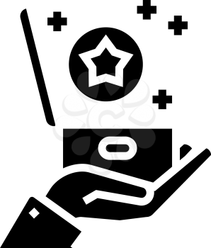 present bonus glyph icon vector. present bonus sign. isolated contour symbol black illustration