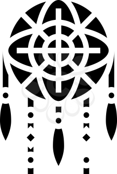 dream catcher glyph icon vector. dream catcher sign. isolated contour symbol black illustration