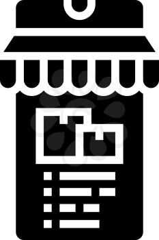 delivery shop department glyph icon vector. delivery shop department sign. isolated contour symbol black illustration