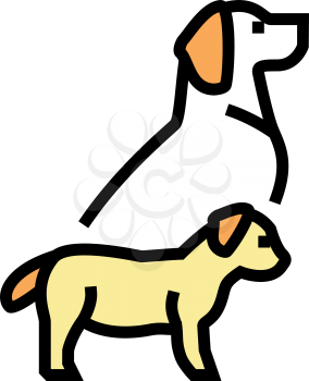 puppy and dog color icon vector. puppy and dog sign. isolated symbol illustration