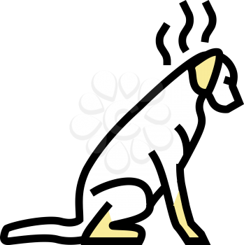punished dog color icon vector. punished dog sign. isolated symbol illustration