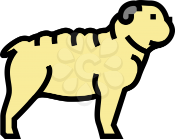 bulldog dog color icon vector. bulldog dog sign. isolated symbol illustration