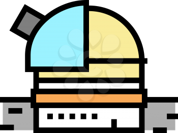 observatory planetarium color icon vector. observatory planetarium sign. isolated symbol illustration