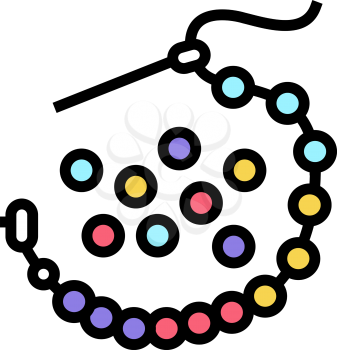 needle bead color icon vector. needle bead sign. isolated symbol illustration