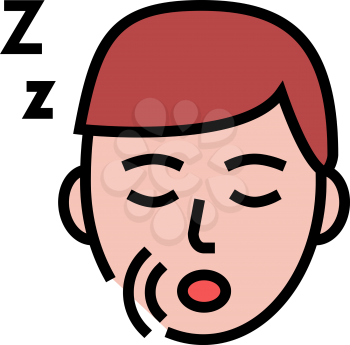 snore disease color icon vector. snore disease sign. isolated symbol illustration
