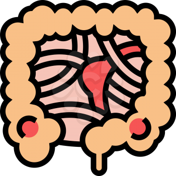intestinal obstruction disease color icon vector. intestinal obstruction disease sign. isolated symbol illustration