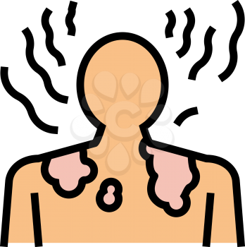 sunburn skin disease color icon vector. sunburn skin disease sign. isolated symbol illustration