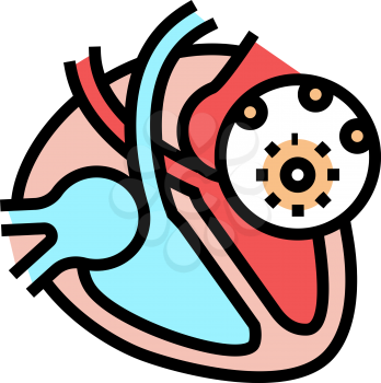 myocarditis disease color icon vector. myocarditis disease sign. isolated symbol illustration