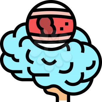 stroke brain problem color icon vector. stroke brain problem sign. isolated symbol illustration