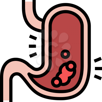 gastric disease color icon vector. gastric disease sign. isolated symbol illustration