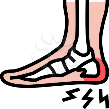 heel spur disease color icon vector. heel spur disease sign. isolated symbol illustration