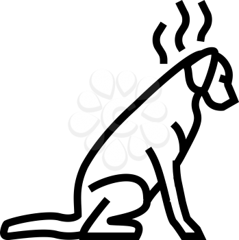 punished dog line icon vector. punished dog sign. isolated contour symbol black illustration