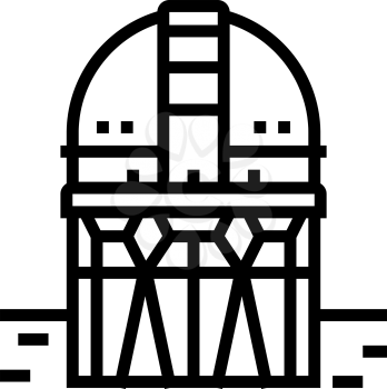 building planetarium line icon vector. building planetarium sign. isolated contour symbol black illustration