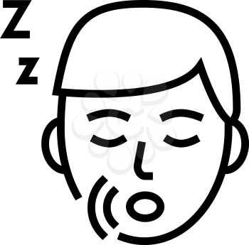 snore disease line icon vector. snore disease sign. isolated contour symbol black illustration