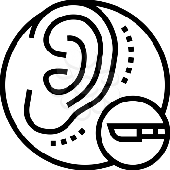 ear surgery line icon vector. ear surgery sign. isolated contour symbol black illustration