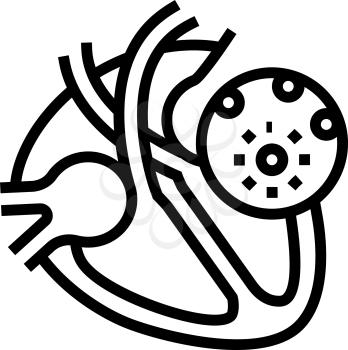 myocarditis disease line icon vector. myocarditis disease sign. isolated contour symbol black illustration